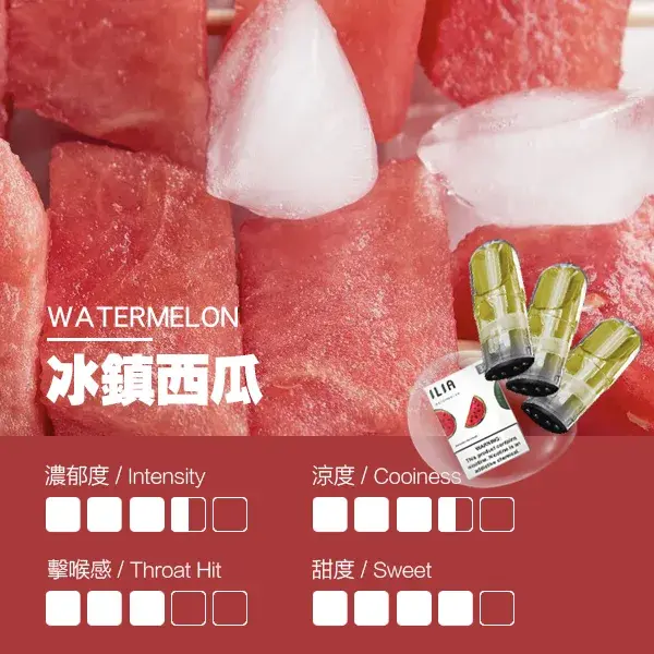 ILIA煙彈-瓷芯霧化彈-冰鎮西瓜口感webp - ILIA Puff 台灣電子煙專賣店|主機煙彈品牌選物